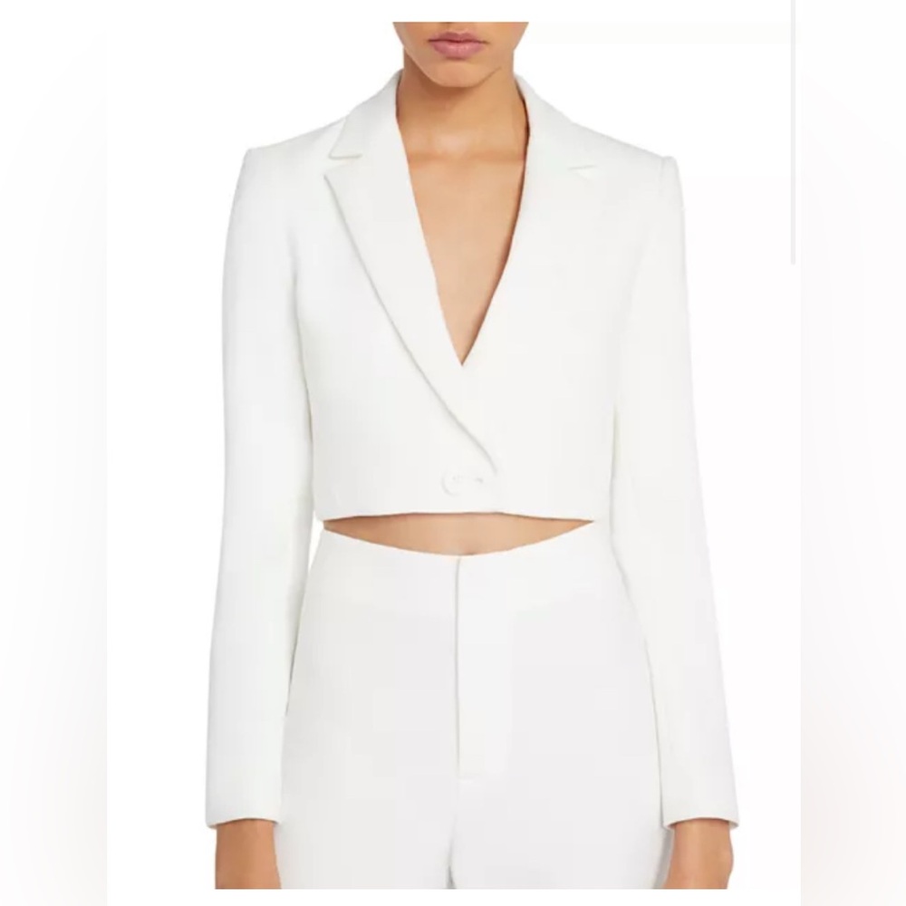 NWT  Alice + Olivia White Cropped Blazer, Size0